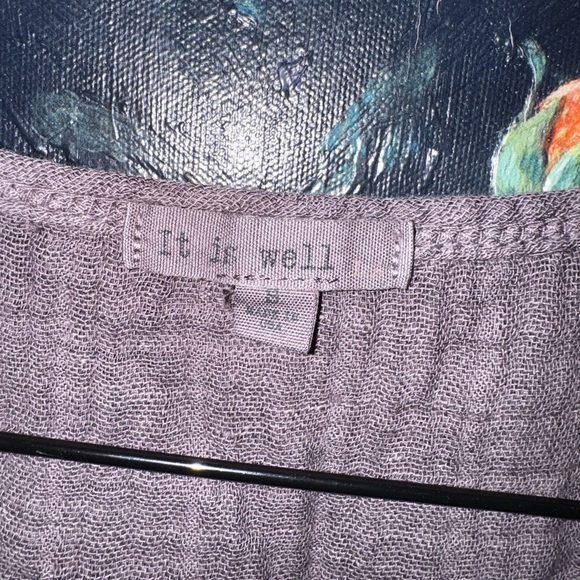 It is Well NEW 100% Cotton Gauzy Scoop Neck Tank Top Hi-Lo Hem Size Small - Picture 4 of 6